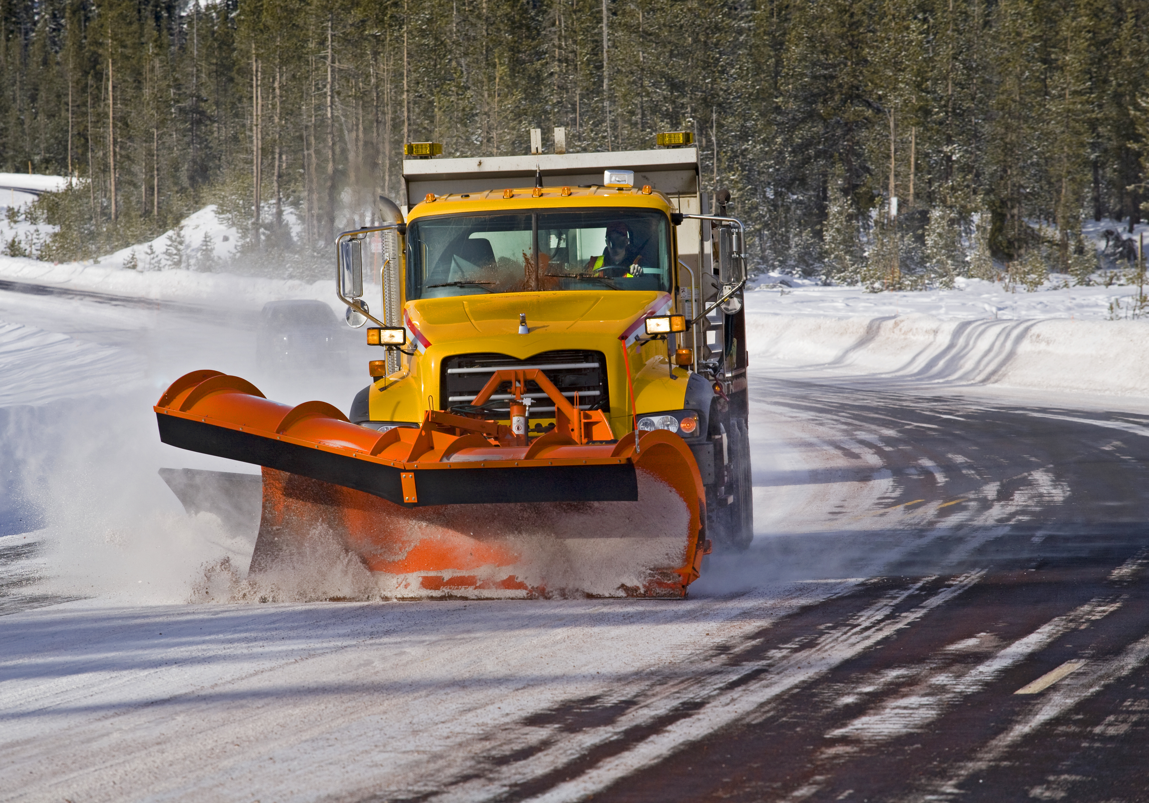 cleaning ice off the street